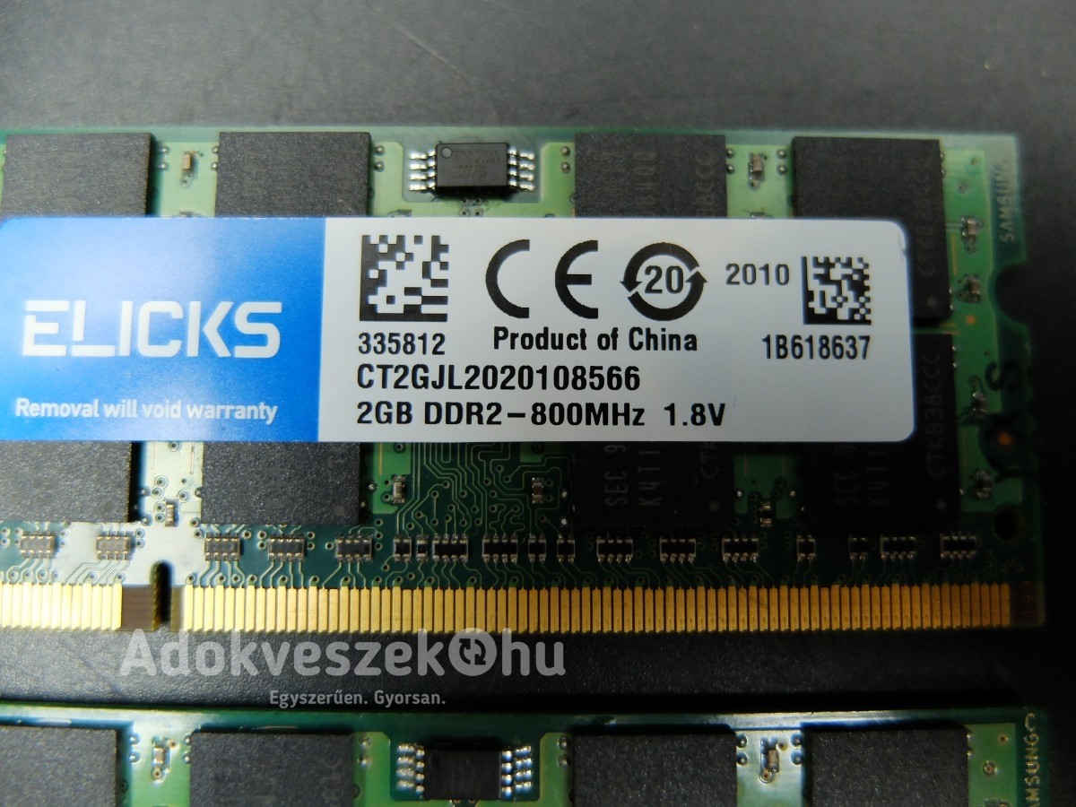 INMOS 4GB/2X2GB/ DDR2 800MHz laptop RAM memória Új 1 év GARI!!!