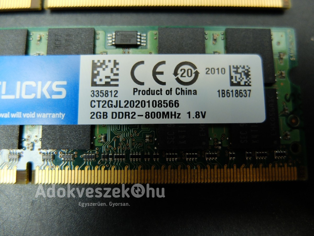 INMOS 4GB/2X2GB/ DDR2 800MHz laptop RAM memória Új 1 év GARI!!!