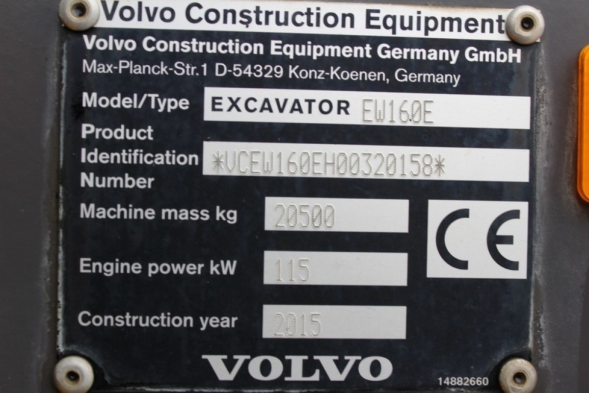 Volvo EW160E / 2015 / 8500üó / Klíma / Lízing 20%-tól