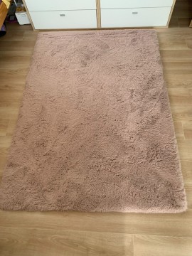 Púderrózsaszín hosszú szálú szőnyeg 120x170 cm 