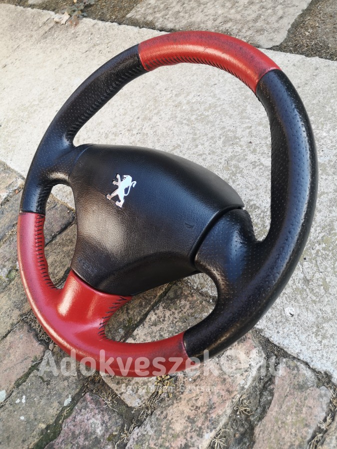 Peugeot 206 gyári bőr kormány légzsákkal 