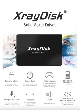 Új, Xraydisk® Sata3 SSD merevlemez 256 GB 