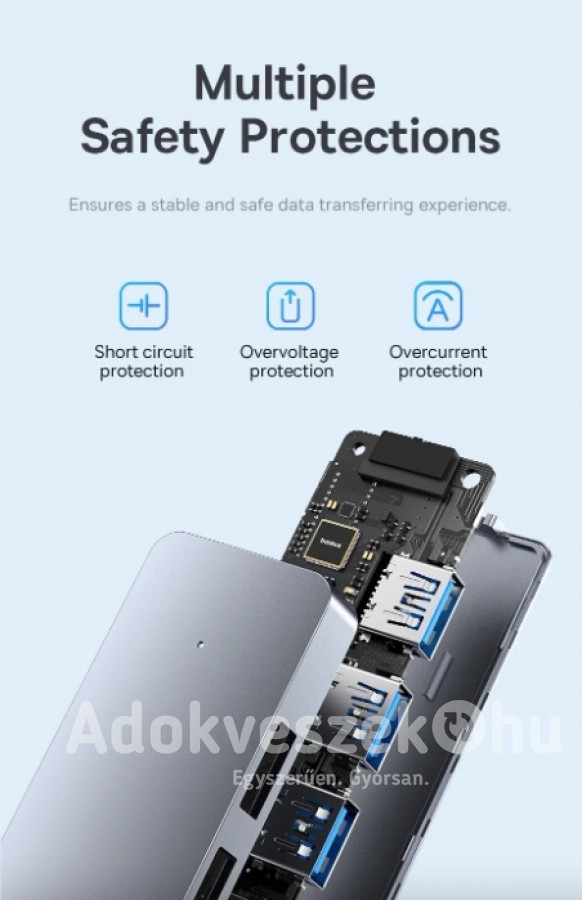 Új,  Baseus® UltraJoy e-Port HUB Lite Space Grey (USB A - USB3.0*4)   