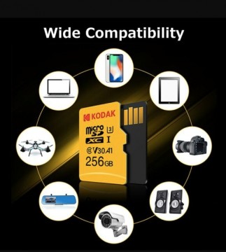 Új, Kodak Micro U3 A1 V30 memóriakártya 100 MB/s olvasási...