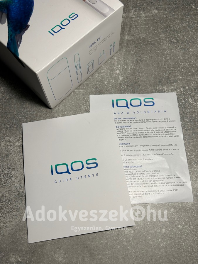Fehér IQOS 2.4 - doboz, tartozékok, papírok