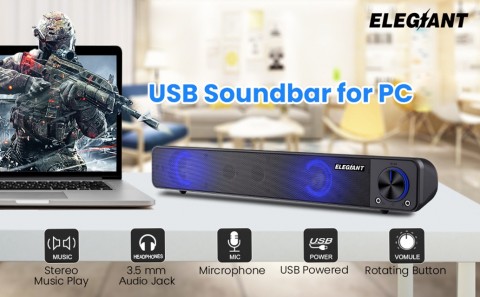 Új, ELEGIANT® USB tápellátású mini Soundbar vezetékes...
