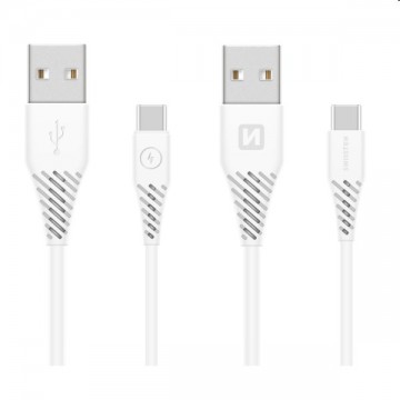 Swissten Data Cable Textile USB / USB-C 1.5 m, fehér