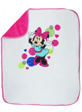 Disney béléses Takaró 70x90cm - Minnie Mouse - fehér-rózsaszín