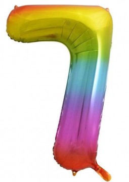 Rainbow Szivárvány 7-es szám fólia lufi 85cm