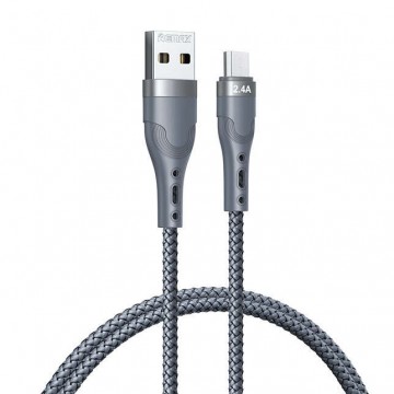 Remax USB kábel - MICRO USB töltés és adatátvitel 2,4a 1m ezüst...