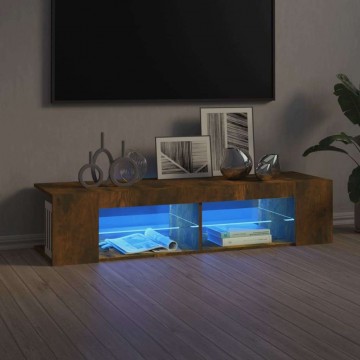 vidaXL füstös tölgyszínű TV-szekrény LED-világítással 135 x...