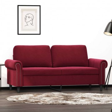 vidaXL kétszemélyes bordó bársony kanapé 140 cm