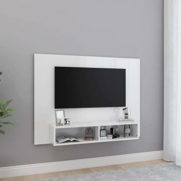 vidaXL magasfényű fehér fali forgácslap TV-szekrény 120x23,5x90...