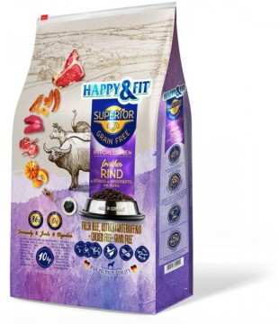 Happy&Fit Superior cattle, ostrich & water buffalo with pumpkin 10 kg