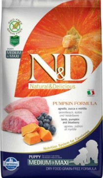 N&D Grain Free Dog Puppy Medium Maxi Lamb & Blueberries With Pumpkin...