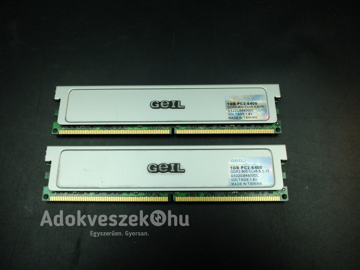 GEIL 2GB/2X1GB/ DDR2 800 MHz RAM memória asztali gépbe