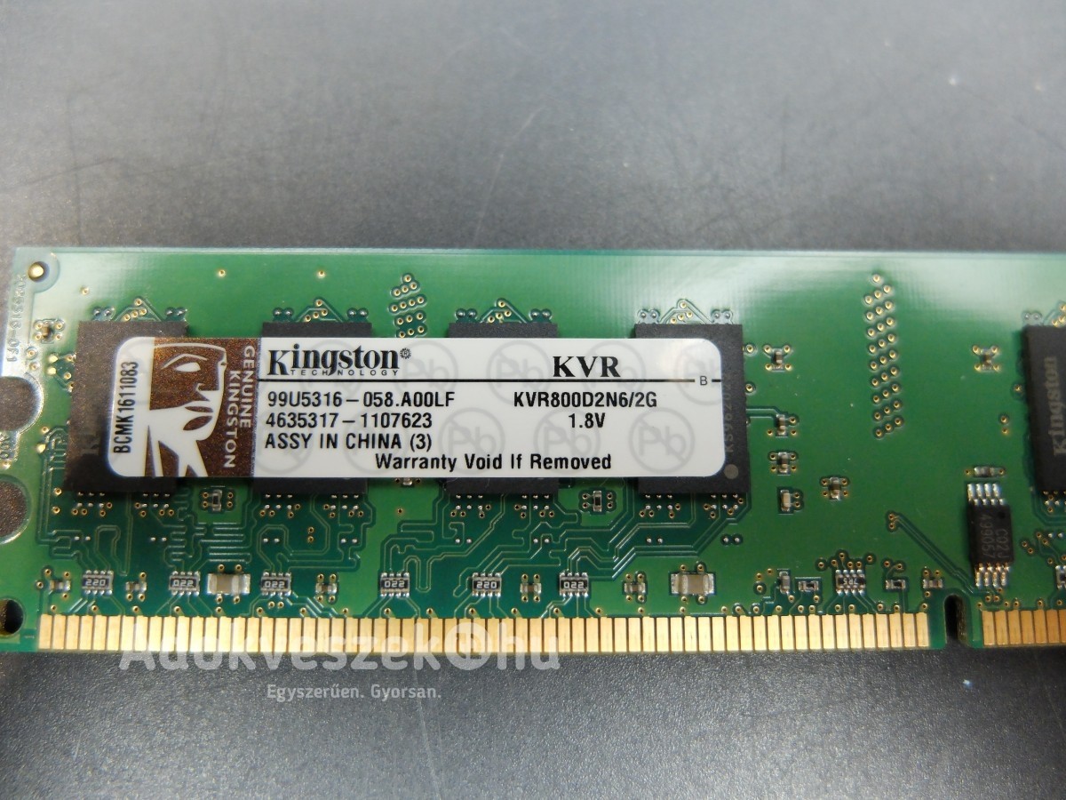 Kingston 2GB DDR2 800 MHz RAM memória asztali gépbe KVR800D2N6/2G