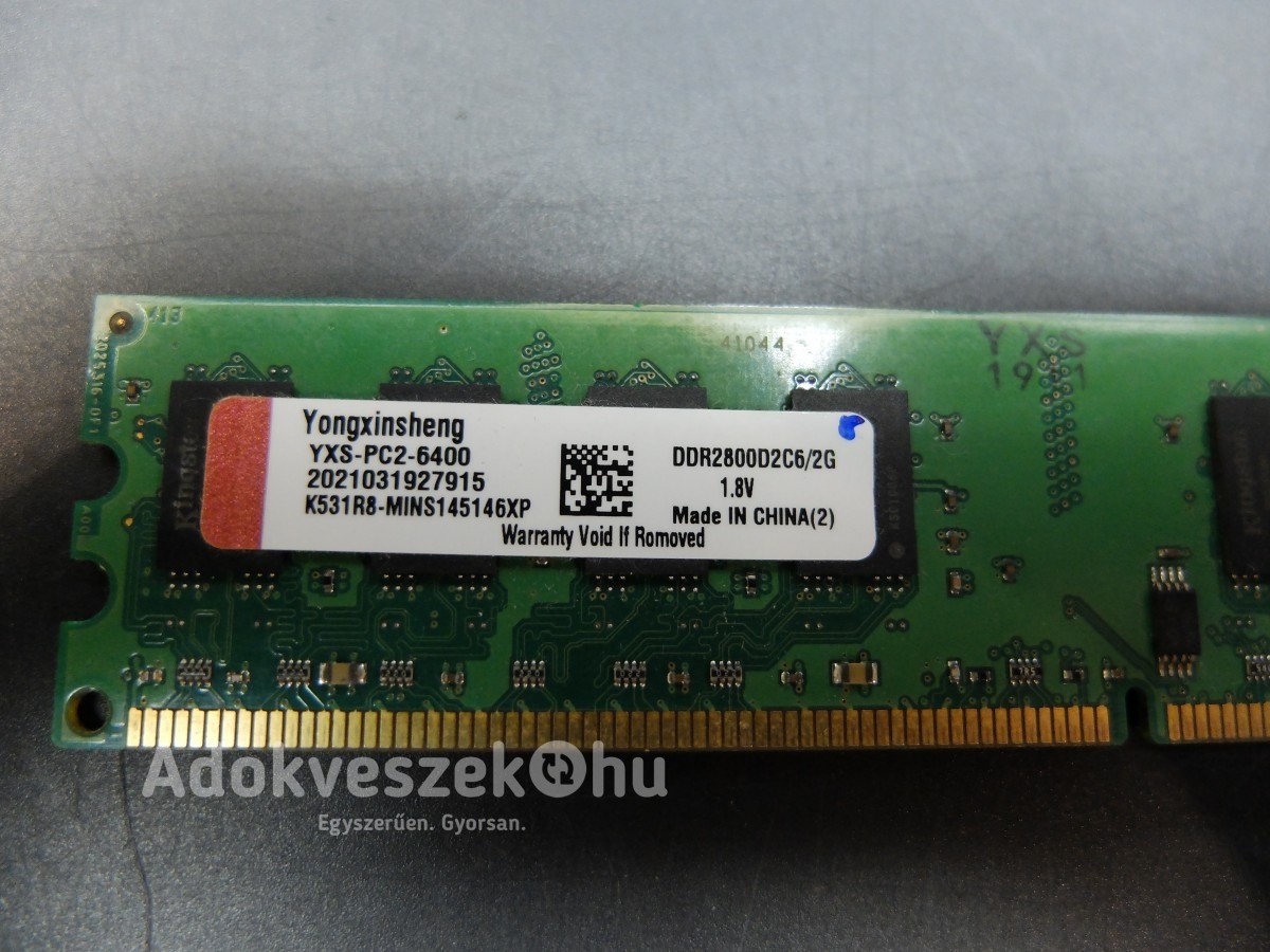 Yongxinsheng 2GB DDR2 800 MHz RAM memória asztali gépbe DDR2800D2C6/2G