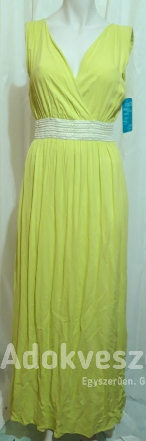 Olasz, méret nélküli maxi ruha (sárga, fekete, fehér)