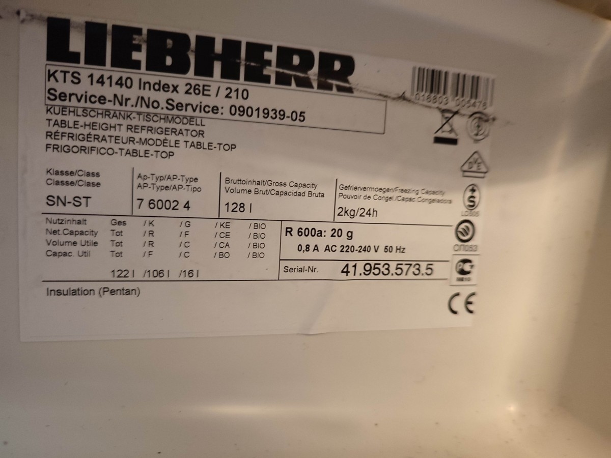 128 literes, fagyasztós Liebherr hűtőszekrény eladó 