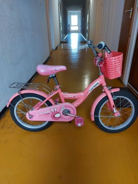 Lány kerékpár rózsaszín 16 colos 