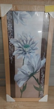 Virág mintás keretezett kép 33*70 cm