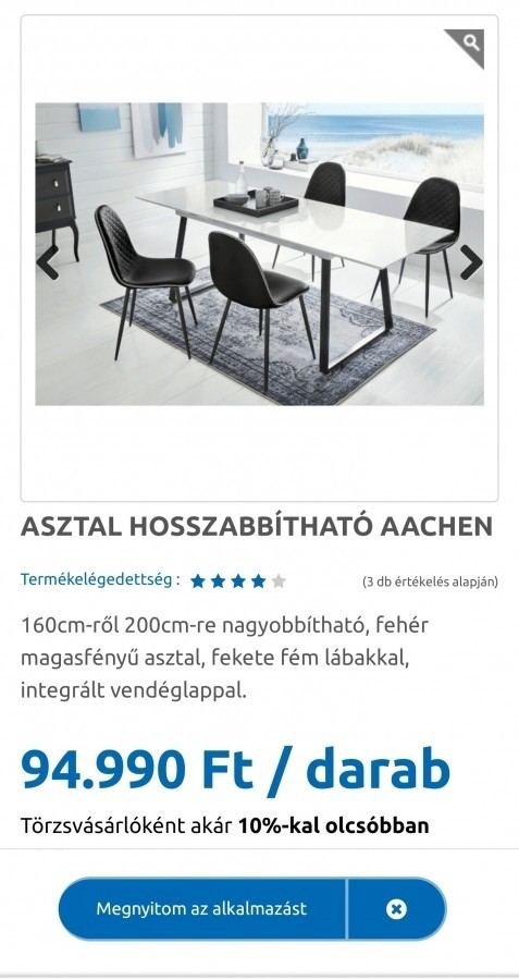 Étkezőasztal/hosszabbítható Aachen (Praktiker) Tel:+36707750670