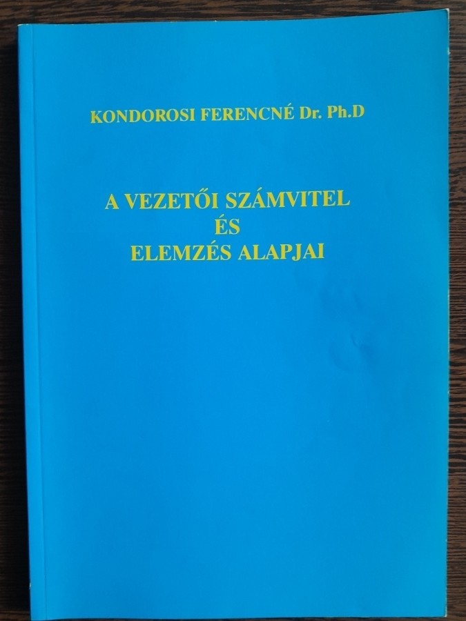 Kondorosi Ferencné Vezetői számvitel könyvek
