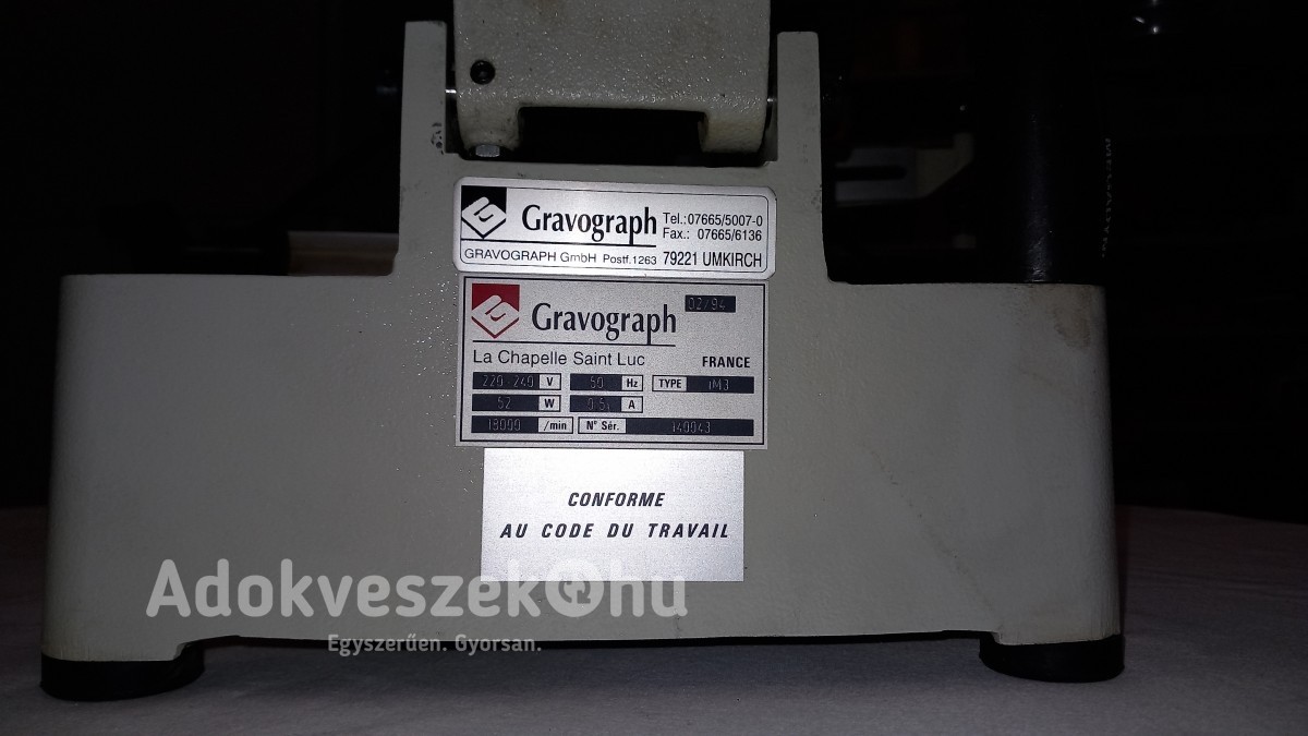 Gravograph gravírozógép eladó