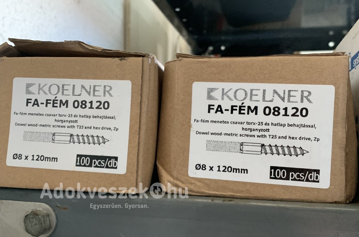 KOELNER Fa-Fém menetes csavar, torx 25, ø8x120mm