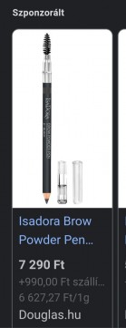 IsaDora BROW Powder Pen fekete színű szemöldök ceruza fésüvel a...