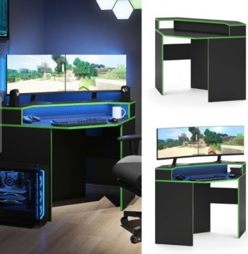 Számítógép asztal fekete zöld 