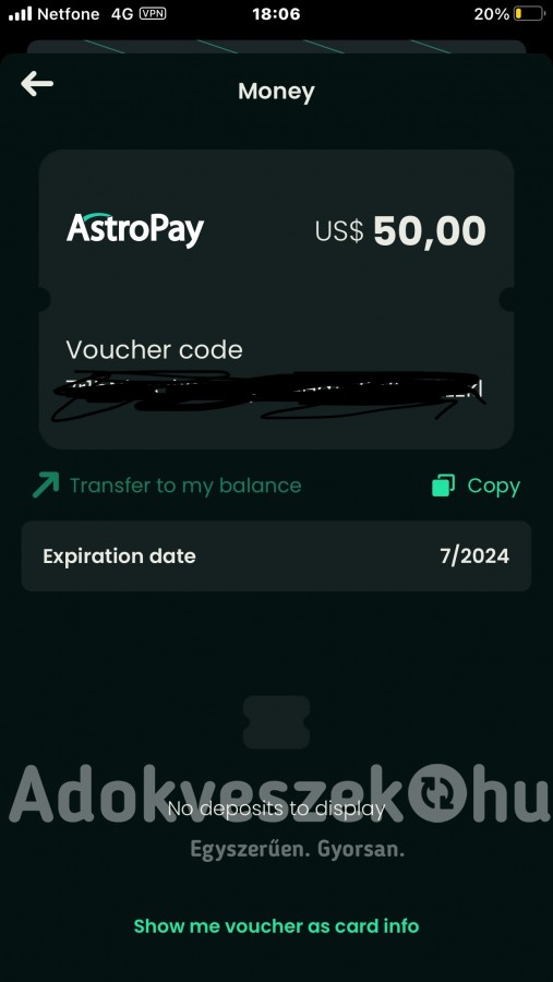 AstroPay Voucher card(USD 50$)
