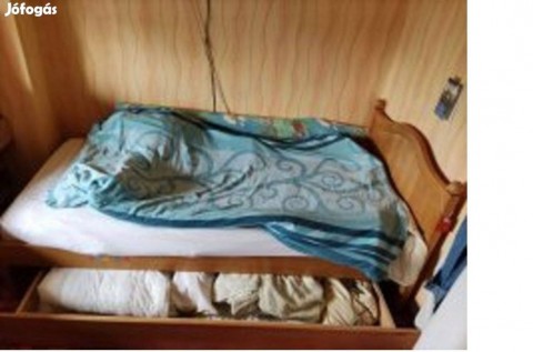 Eladó ágy matrac nélkül, ágyneműtartóval.