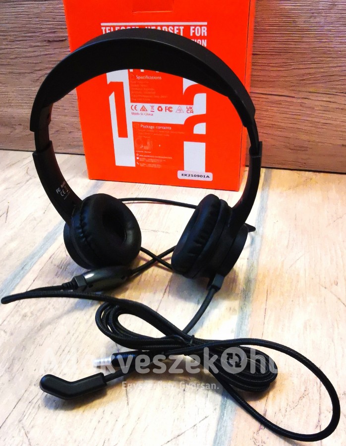 Új, EKSA® H12 3,5 mm-es vezetékes fejhallgató mikrofonnal(Zajszűrés, Call Center, Játék)-35%