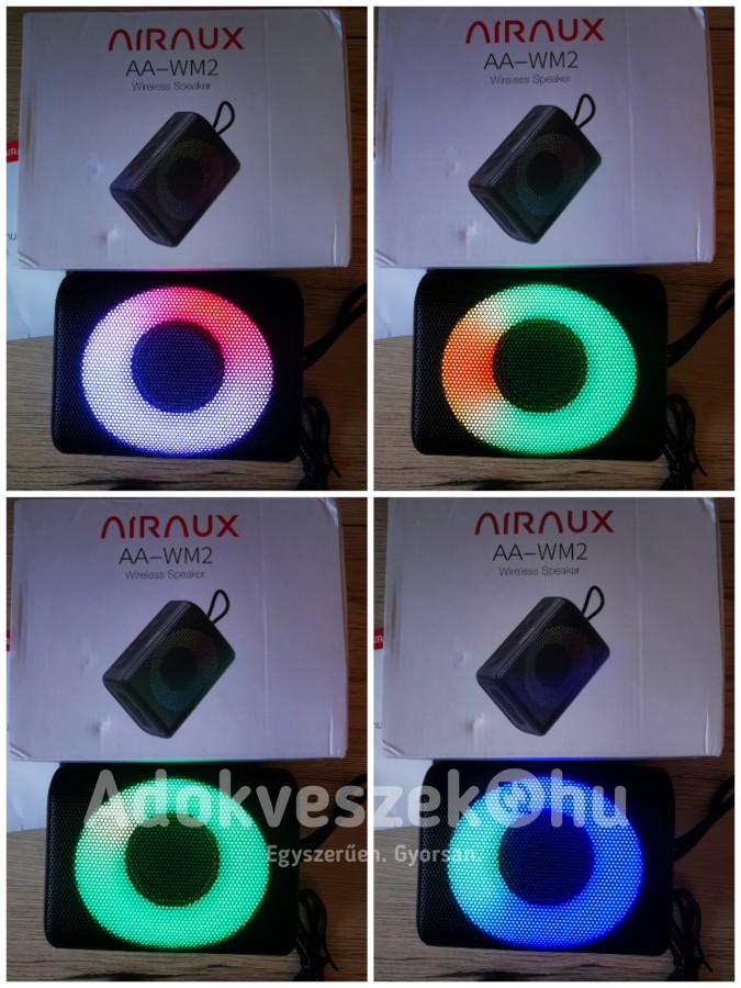 Új, AirAux® AA-WM2 10W TWS bluetooth V5.1 hangszóró ( 2000 mAh, RGB fény)-47%