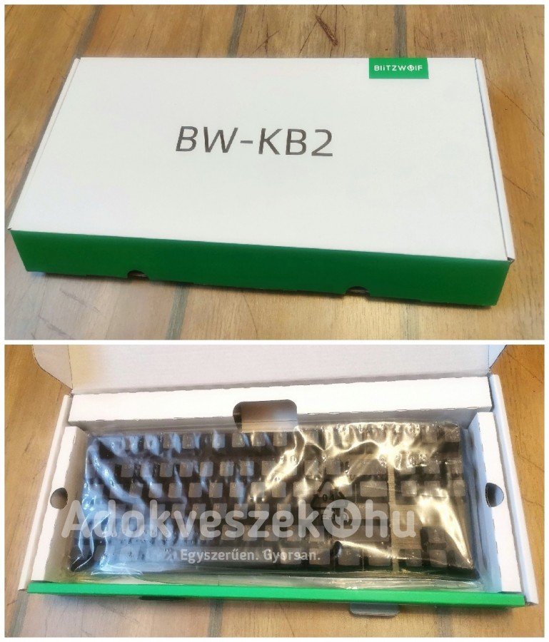 Új,BlitzWolf BW-KB2(blue switch)Gamer billentyűzet-mechanikus gombok, RGB LED világítás, USB Type-C jó áron