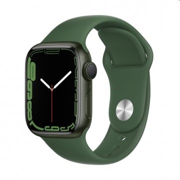 Apple Watch Series 7 GPS, 41mm Green Aluminium Case with Clover Sport...