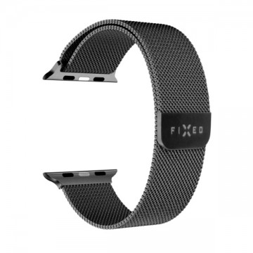 FIXED Mesh Rozsdamentes szíj for Apple Watch 42/44/45 mm, fekete