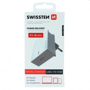Gyorstöltő Swissten Power Delivery 3.0  Apple  USB-C, 45W, fehér