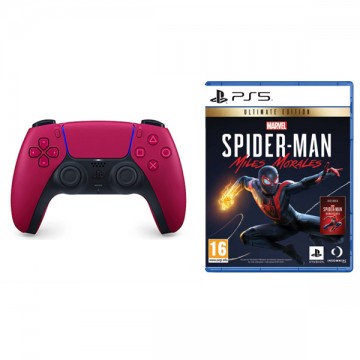 PlayStation 5 DualSense Wireless Controller, cosmic red + Marvel’s...