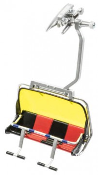 4-es Ülőlift piros/fekete, mozgatható lábtartóval és sárga...