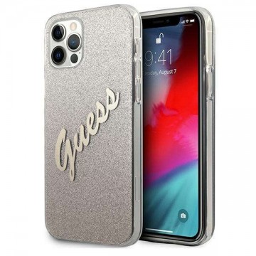 Apple iPhone 12 / 12 Pro Guess Glitter Gradient Script Hátlap tok...