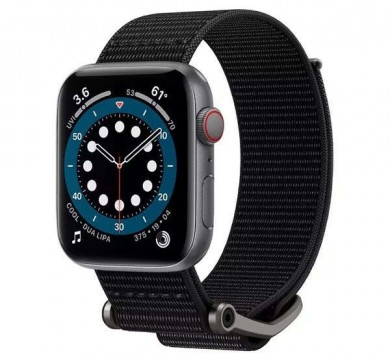 Apple Watch 4/5/6/7/SE, okosóra szíj, szövet, fekete,...