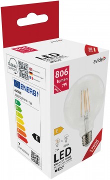Avide LED Filament Globe G95 7W E27 360° WW 2700K