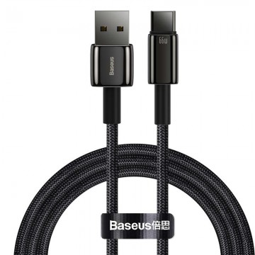 Baseus Tungsten Gold USB kábel 1 M USB 2.0 USB A USB C Fekete