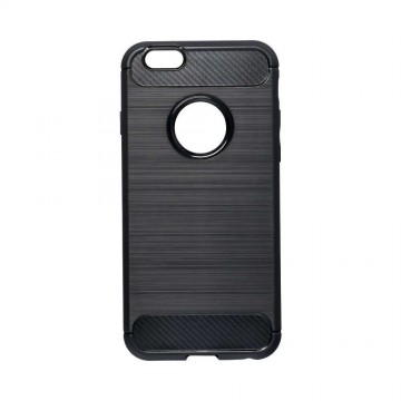 Carbon Fiber iPhone 6 6S (4,7") fekete szilikon tok (Forcell)