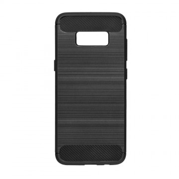 Carbon Fiber Samsung G955 Galaxy S8 Plus fekete szilikon tok (Forcell)
