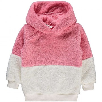 Civil Rózsaszín-fehér polár kislány pulóver (Méret 104-110)