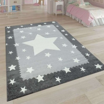 Csillagmintás szürke szőnyeg, 140×200-as méretben